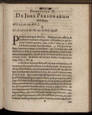 Disputatio II. De Jure Personarum absoluto.