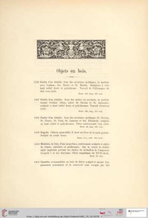 Objets en bois (Nr. 1396 - 1434)