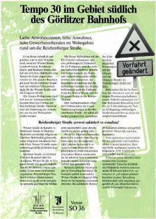 Konvolut: Umbau Reichenberger Straße und Querstraßen