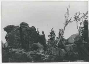 Stimmungsfoto vom Teutoburger Wald / Felsen. Papierabzug
