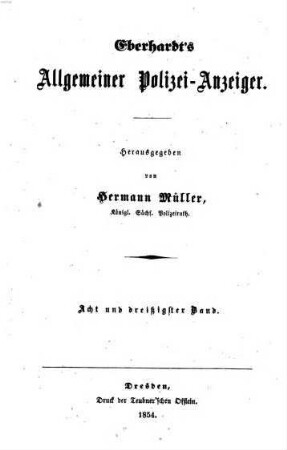 Eberhardt's allgemeiner Polizei-Anzeiger, 38. 1854 = Jan. - Juni