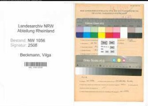 Entnazifizierung Vilga Beckmann , geb. 27.11.1920 ()