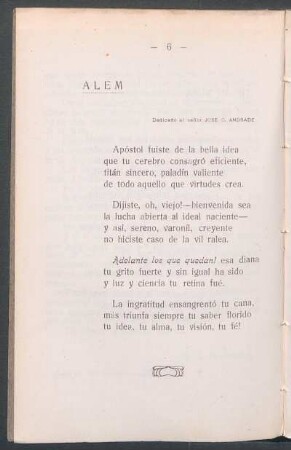 Alem : Dedicado al señor José C. Andrade
