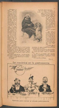 La mecánica en la gastronomía - [Viñeta cómica] : Aparato para comer el choclo pulcramente