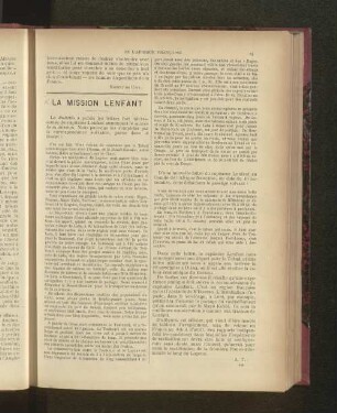 La Mission Lenfant.