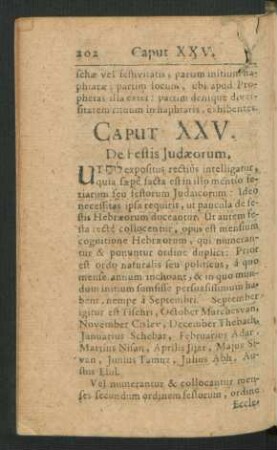 Caput XXV. De Festis Iudaeorum.