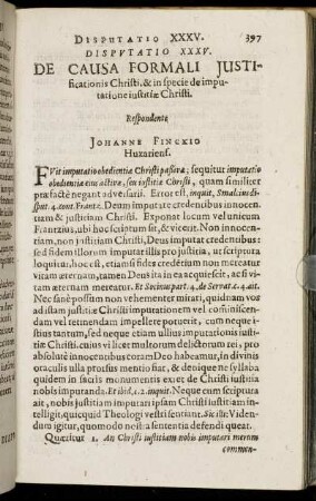 Disputatio XXXV. De Causa Formali Justificationis Christi ...