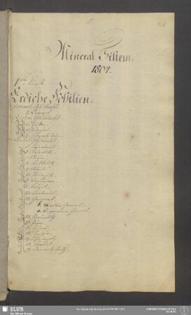 [Zwei Mineralsysteme von 1804, mit späteren Nachträgen]