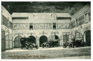 Karlsbad. Autogarage des Grand Hotel Pupp