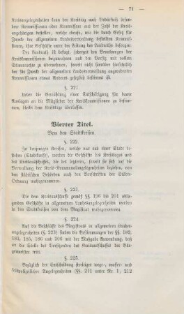 Vierter Titel. Von den Stadtkreisen