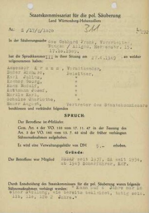 Frank, Gebhard