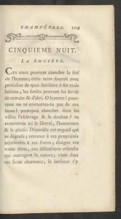 Cinquieme Nuit. La Société.