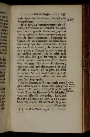 Le Roi de Prusse va à Dresde incognitò. - 1730.