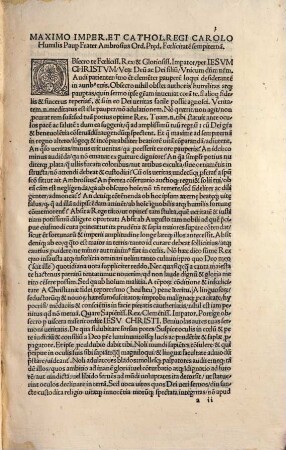 Ad Carolum Max. Imperatorem Et Hispaniaru[m] Rege[m] Fratris Ambrosii Cath. ... Apologia pro veritate Catholice [et] Apostolice fidei ac Doctrine Adversus Impia ac valde pestifera Martini Lutheri Dogmata