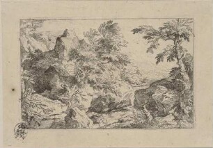 Der Wasserfall zwischen Felsen