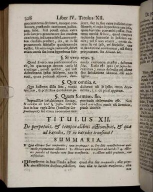 Titulus XII. De perpetuis, & temporalibus actionibus, & quæ ad bæredes, & in bæredes transeant?