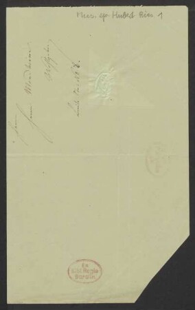 Brief an Ferdinand Mendheim, 08.10.1830