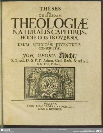 Theses De Quibusdam Theologiae Naturalis Capitibus Hodie Controversis : Ad Usum Studiosae Iuventutis Conscriptae