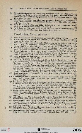 Verschiedene Metallarbeiten (Nr. 418-804)