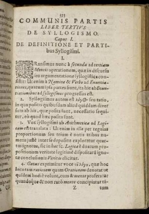 Communis Partis Liber Tertius De Syllogismo.