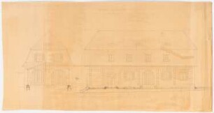 Landhaus Dr. Franz Oppenheim, Berlin-Wannsee: Stall und Garage: Rückansicht 1:50