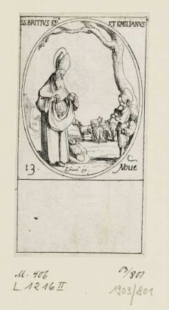 November - Heiliger Brictius und Heiliger Aemilianus, Blatt 103 der Folge "Les images de tous les saincts et saintes de l'année"
