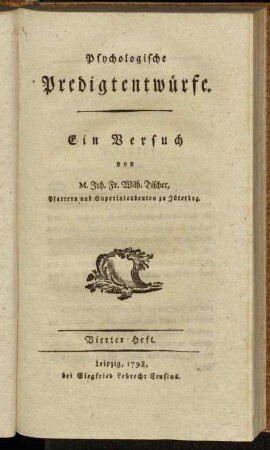 4: Psychologische Predigtentwürfe. Vierter Heft