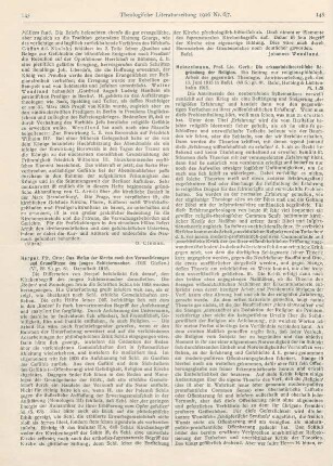 148-149 [Rezension] Heinzelmann, Gerh., Die erkenntnistheoretische Begründung der Religion. Ein Beitrag zur religionsphilosoph. Arbeit der gegenwärt. Theologie