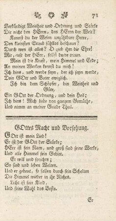 Gottes Macht und Vorsehung