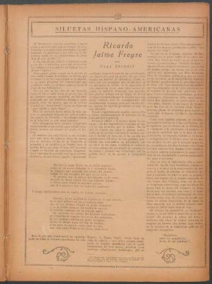 Ricardo Jaime Freyre : Siluetas hispano-americanas