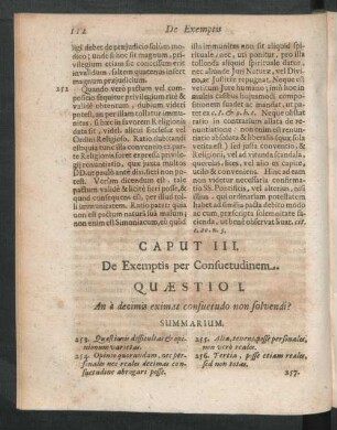 Caput III. De Exemptis per Consuetudinem