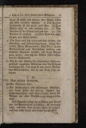 VIII. Von falschen Geburten.