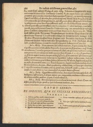 Caput LXXXIV. De Indiciis, Quae Ex Felonia Descendunt.