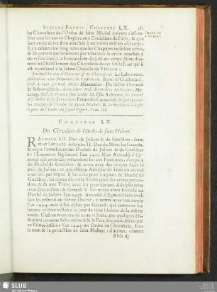 Chapitre LX. Des Chevaliers de l'Ordre de saint Hubert