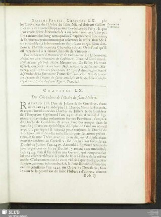 Chapitre LX. Des Chevaliers de l'Ordre de saint Hubert