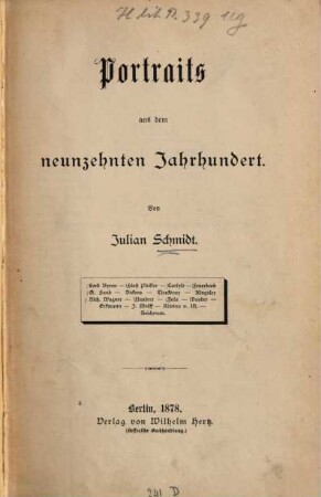 Portraits aus dem neunzehnten Jahrhundert