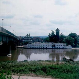 Holzminden. Stadtansicht. Blick über die Weser