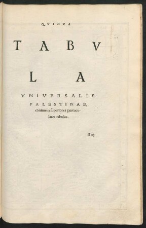 Quinta Tabula Universalis Palaestinae ...