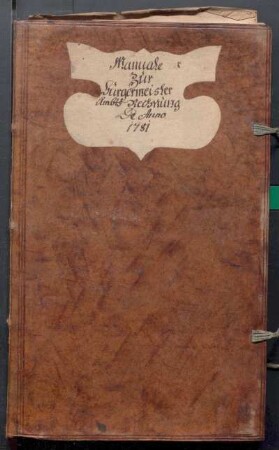 IX A 1 - Alte Stadtrechnungen (1781 - 1782)