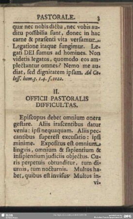 II. Officii Pastoralis Difficultas