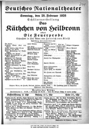 Das Käthchen von Heilbronn oder Die Feuerprobe