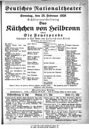 Das Käthchen von Heilbronn oder Die Feuerprobe