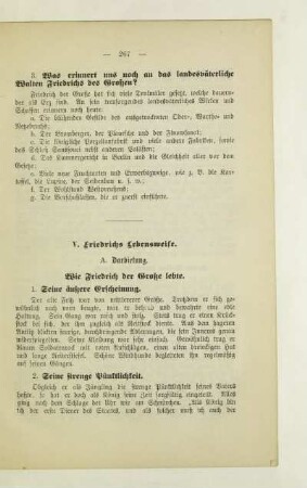 V. Friedrichs Lebensweise