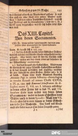 Das XIII. Capitel. Von denen Sacramenten.