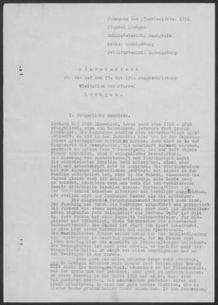 Löchgau: Pfarrbericht 1951