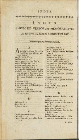 Index In Notas