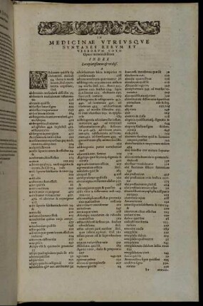 In Medicinae Utriusque Syntaxes Rerum Et Verborum Toto Opere memorabilium Index