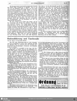 Rationalisierung und Taschenuhr