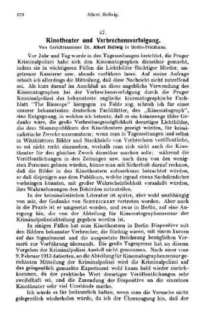 670-672, Kinotheater und Verbrechensverfolgung