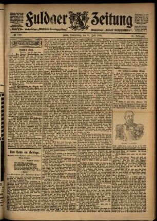 Erste Ausgabe vom Donnerstag, den 21. Juli 1904.